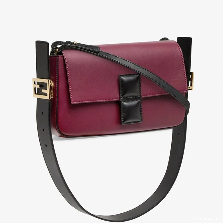 Affordable Baguette Burgundy Nappa Fendi Leather Medium Twist In Bag 0715